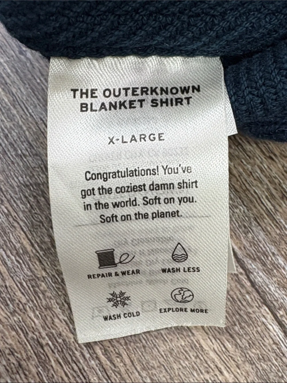 Outerknown Blanket Shirt Organic Cotton Blue Plaid Button-Up Overshirt XL